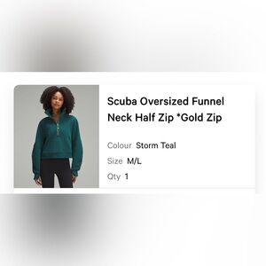 lululemon athletica Scuba Oversized Funnel Neck Half Zip *Gold Zip size M/L